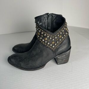 Old Gringo Mini Belinda Western Cowboy Studded Leather Ankle Boots Booties 7 B